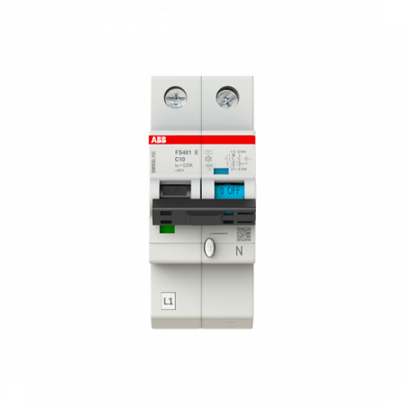 ABB FS401E-C10/0.03 FI/LS-Schalter 1P+N, 6 kA, C-Charak., 10 A, 30 mA Typ A SMISSLINE TP