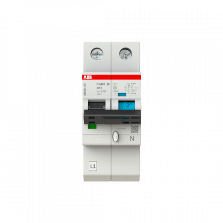 ABB FS401M-B13/0.03 FI/LS-Schalter 1P+N, 10 kA, B-Charak., 13 A, 30 mA Typ A SMISSLINE TP