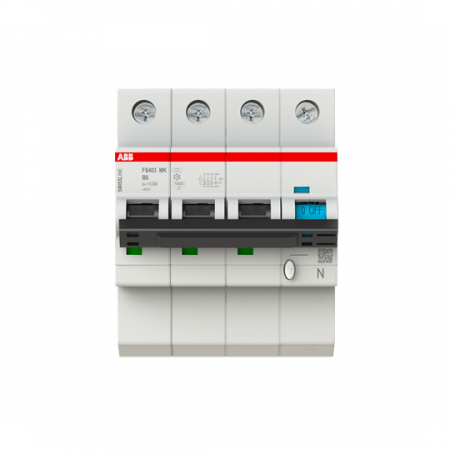 ABB FS403MK-B6/0.03 FI/LS-Schalter 3P+N, 10 A, B-Charak., 6A, 30 mA Typ F SMISSLINE TP