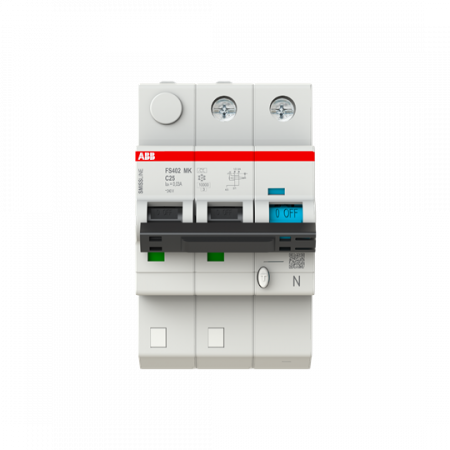 ABB FS402MK-C32/0.03 FI/LS-Schalter 2P+N, 10 A, C-Charak., 32 A, 30 mA Typ F SMISSLINE TP
