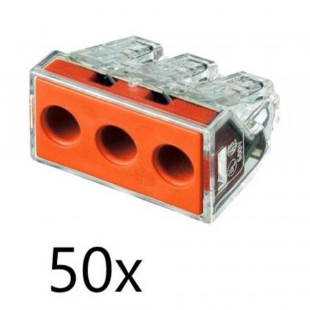 50 x WAGO 773-173 Verbindungsdosenklemme transparent 3 x 2,5 - 6 mm² - XXXL-Sparpack