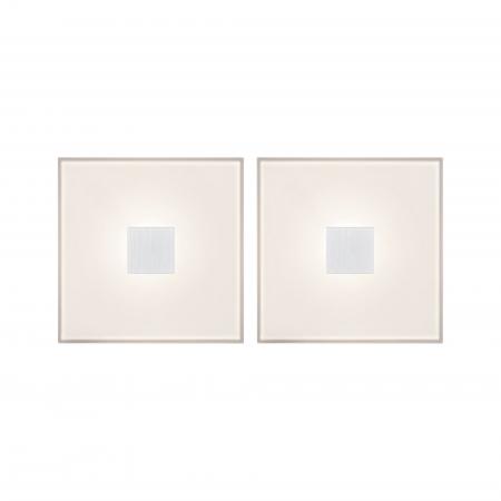 Paulmann 78401 2er-Set LumiTiles LED Fliesen Square 100x10mm 0,8W warmweiß Weiß Kunststoff/Aluminium
