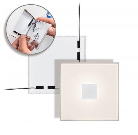 Paulmann 78401 2er-Set LumiTiles LED Fliesen Square 100x10mm 0,8W warmweiß Weiß Kunststoff/Aluminium