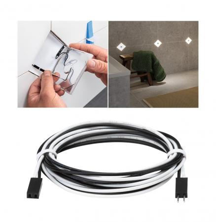 Paulmann 78416 LumiTiles Kabel Square Warmweiß 0,7m 12V Schwarz Kunststoff