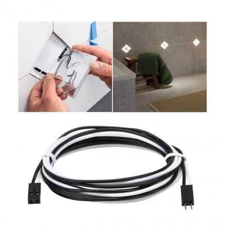 Paulmann 78417 LumiTiles Kabel Square Warmweiß 1,3m Schwarz Kunststoff