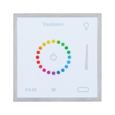 Paulmann 78423 LumiTiles Zubehör Smart Home Zigbee Square Touch Modul 100x10mm Regenbogen/ Weiß+ Weiß Kunststoff/Aluminium
