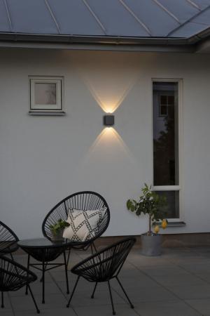 Konstsmide 7891-370 Chieri Aussen Wandleuchte 2x2 LED anthrazit