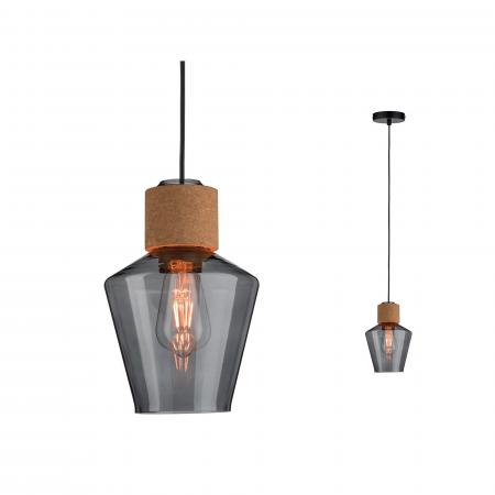 Paulmann 79740 Neordic Edla Pendelleuchte max1x20W E27 Rauchglas/Kork/Schwarz