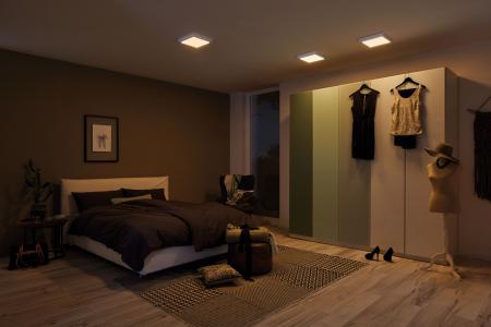 Aktion: Nur noch angezeigter Bestand verfügbar - Universal LED Decken Leuchte Carpo mit WarmDim-Funktion eckig 225x225mm in Weiß Paulmann 79796