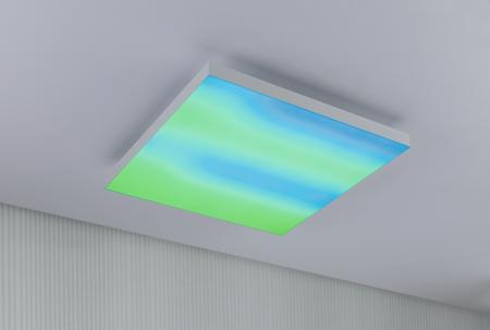 Paulmann 79905 LED Panel Velora Rainbow dynamic Regenbogen/ Weiß eckig 450x450mm kaltweiß Weiß dimmbar