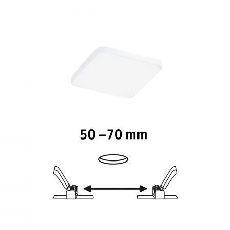 Paulmann 79935 VariFit LED Einbaupanel Veluna Edge schlicht Spritzwasser geschützt eckig 90x90mm neutralweiß Weiß