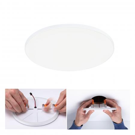 Paulmann 79952 VariFit LED Einbaupanel Veluna Edge schlicht Spritzwasser geschützt rund 200mm neutralweiß Weiß dimmbar