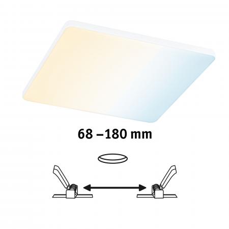 Paulmann 79959 VariFit LED Einbaupanel Smart Home Zigbee Veluna Edge schlicht Spritzwasser geschützt eckig 200x200mm Tunable White Weiß dimmbar