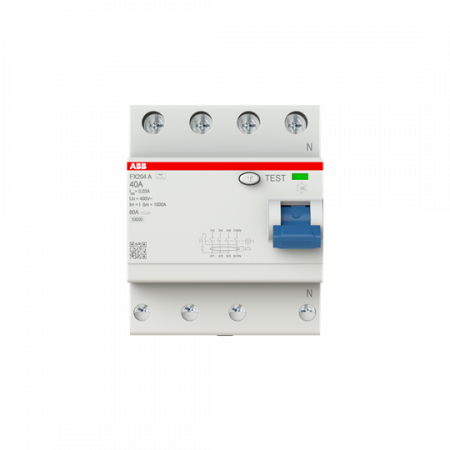 ABB FX204 A-40/0.03 Fehlerstrom-Schutzschalter 4P, Typ A, 40 A, 30 mA FlexLine Push-in Technologie