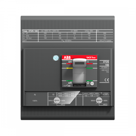ABB XT2N 160 TMD 32-320 4p F F Kompaktleistungsschalter Tmax XT2 mit vorderseitigen Anschlüssen, 4polig