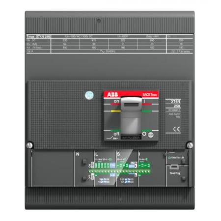 ABB XT4H 250 Ekip Dip LIG In150 4p FF UL/CSA Kompaktleistungsschalter Tmax XT4 mit vorderseitigen Anschlüssen, 4polig