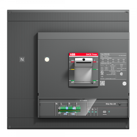 ABB XT6N 800 Ekip Dip LIG In800 4p FF UL/CSA Kompaktleistungsschalter Tmax XT6 mit vorderseitigen Anschlüssen, 4polig