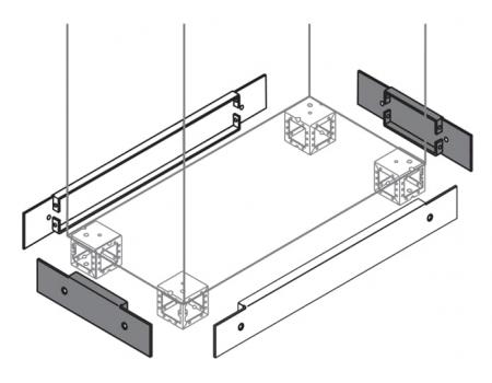 ABB IS2-ZN5000 2 Sockelblenden H=100mm, B=500mm, Lackierung: grau, RAL 7012