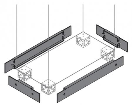 ABB IS2-ZN8000 2 Sockelblenden C2 H=100, B=800mm, Lackierung: grau, RAL 7012