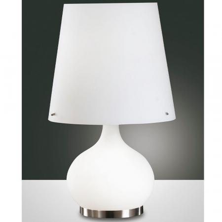 Ade Tischleuchte Weiss Schirm und Fuß separat schaltbar Fabas Luce