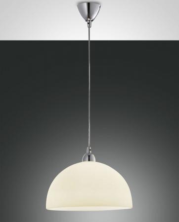Nice Italienische dimmbare Pendelleuchte mit Amberfarbenem Opalglasschirm von Fabas Luce