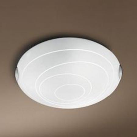 Kent Deckenleuchte in Weiß mit elegant schlichtem Dekor Ø50 Fabas Luce