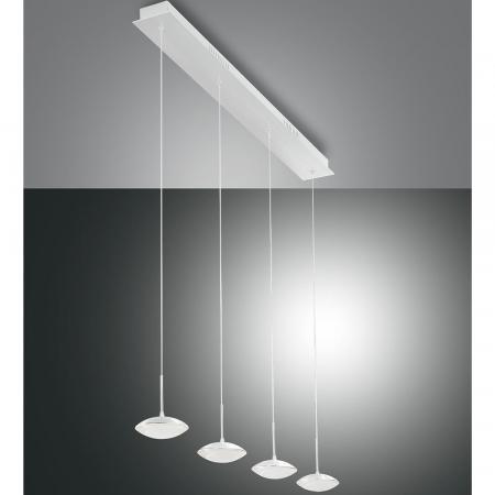 Hale Italienische 4-flammige dimmbare LED Pendelleuchte in Weiss von Fabas Luce