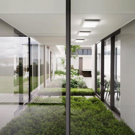 Aktion: Nur noch angezeigter Bestand verfügbar - Quadratische Desdy LED Deckenleuchte in Weiss Fabas Luce In&Out & Bad