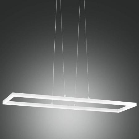 Puristische weiße Bard LED-Pendelleuchte rechteckiges Design dimmbar Fabas Luce