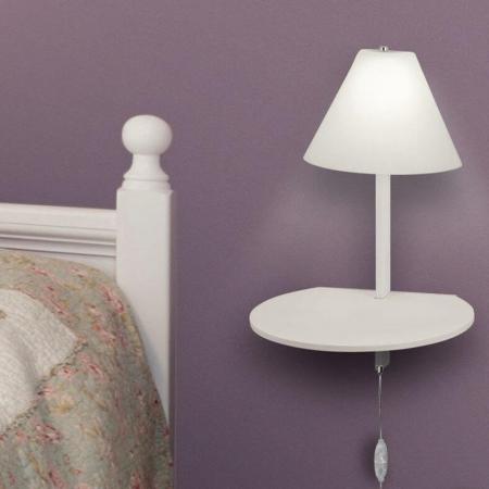 Goodnight Nachttischleuchte mit Tastdimmer und USB-Port geblasenes Glas in Weiss Fabas Luce