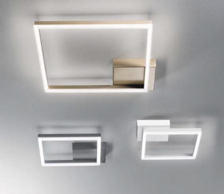 Dimmbare Bard LED-Deckenlampe Rahmenleuchte 27x27cm Weiss Fabas Luce