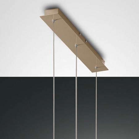 3-flammige Delta LED Pendelleuchte in Gold edelmatt dimmbar mit warmweißem Licht von Fabas Luce