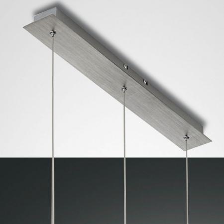 3-flammige Delta LED Pendelleuchte Aluminium satiniert dimmbar mit warmweißem Licht von Fabas Luce