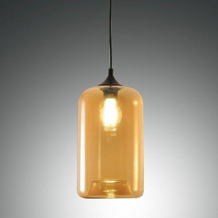 Silo Pendelleuchte in Amber dimmbar aus geblasenem Glas von Fabas Luce