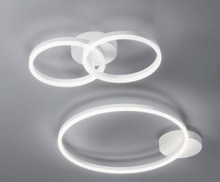 Ringförmige Giotto LED Deckenleuchte in elegantem Weiss Fabas Luce