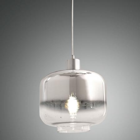 Cathy Pendelleuchte transparent mit Farbverlauf chrom-silber geblasenes Glas von Fabas Luce