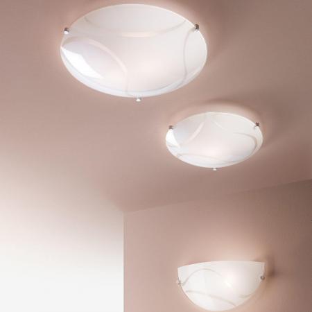 Magma klassische zeitlose Glas-Deckenleuchte in Weiss von Fabas Luce