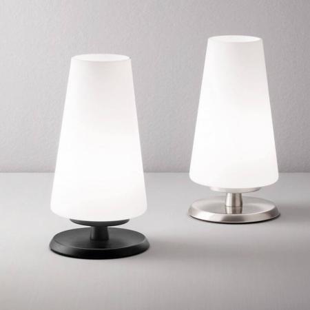 Milady Tischleuchte aus geblasenem Glas mit Touchdimmer & Memoryfunktion in Schwarz von Fabas Luce