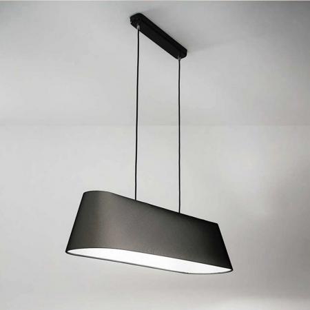 Allegra Große Imposante italienische Pendelleuchte mit hochwertigem Stoffschirm von Fabas Luce