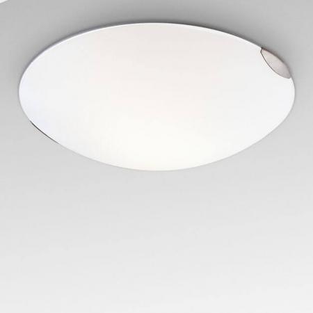 Kleine Fox LED-Glasdeckenleuchte im klassischen Design Satiniertes Weiss Ø30cm von Fabas Luce