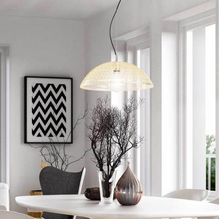 Diamond Pendelleuchte aus Glas in Amber von Fabas Luce