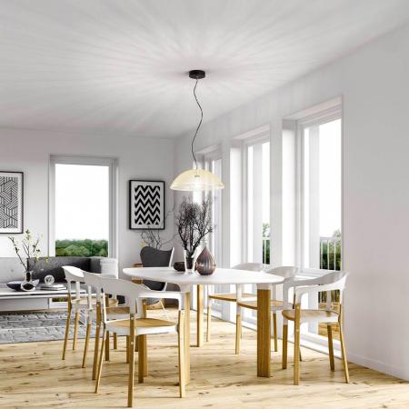 Diamond Pendelleuchte aus Glas in Amber von Fabas Luce