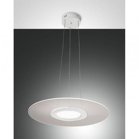 Angelica LED Pendelleuchte in Weiß mit runden flachen Acrylschirm von Fabas Luce