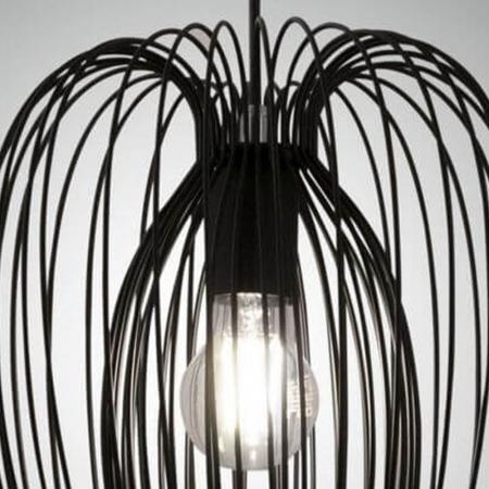 Camp Pendelleuchte mit integriertem Doppelkorb in Schwarz im Vintage-Look von Fabas Luce
