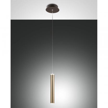 Prado LED Pendelleuchte im Röhrenstil mit Ober- und Unterlicht in Messing/Schwarz dimmbar von Fabas Luce