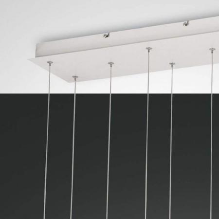 Prado 8-flammige LED Pendelleuchte im Röhrenstil mit Ober- und Unterlicht in Weiß dimmbar von Fabas Luce