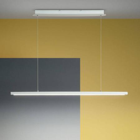 Mason LED Pendelleuchte mit Dimmer in Weiß 111cm mit Unterlicht von Fabas Luce