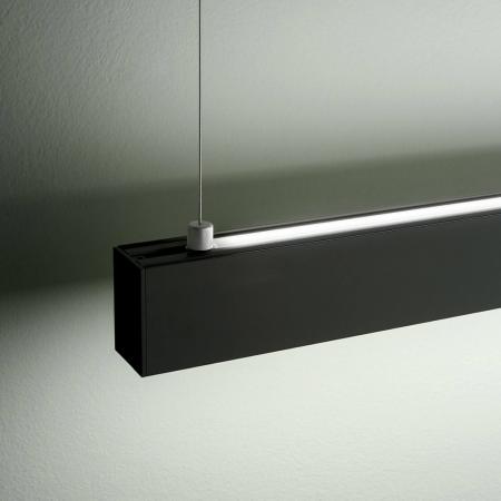 Balkenförmige Next LED Pendelleuchte mit Dimmer in Schwarz 112cm mit Ober- & Unterlicht von Fabas Luce