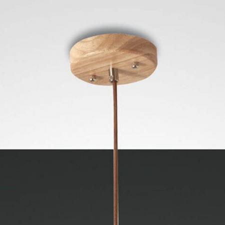 Pevero Pendelleuchte aus massivem Eschenholz in extravagant gebogener Form Ø42 von Fabas Luce