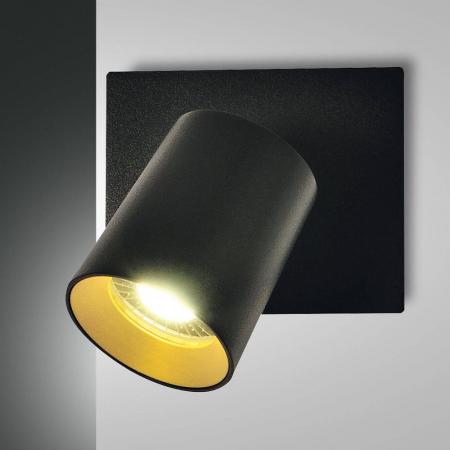 Modo Dimmbarer Wand-Spot mit hochwertiger Oberfläche in Schwarz von Fabas Luce